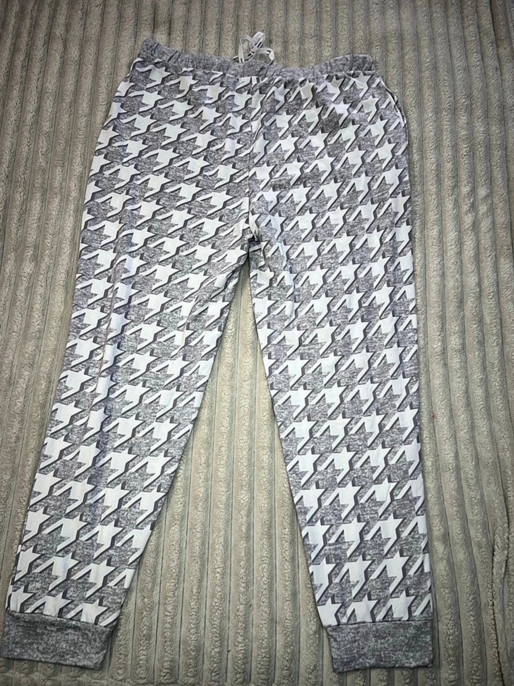 DKNY Houndstooth Leggings in Gray & White Size XL Like New